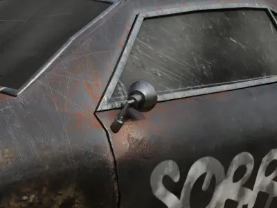 Abandoned car Low-poly 3D model by maksimgundich1995