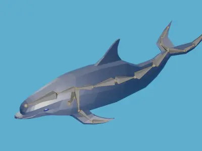 Animated low-poly dolphin for you Low-poly 3D model