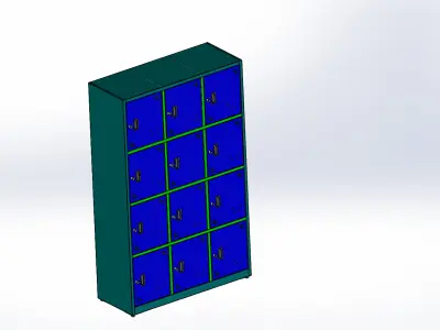 Metal Locker or Metal storage H 72 inch x W 45 inch x D 18 inch 3D model