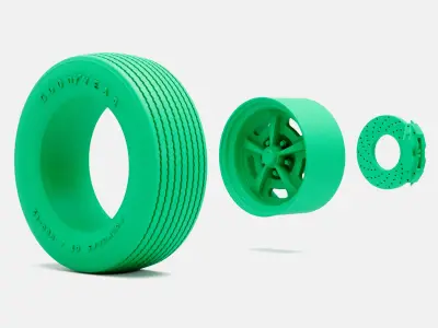 15x8 Magnum 500 Wheel Goodyear Polyglas G60 Tire 3D print model