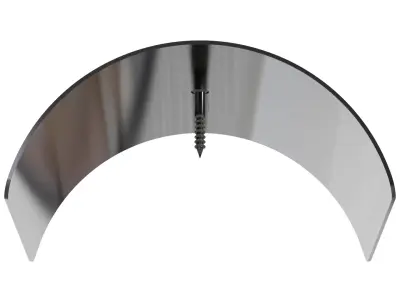 Arched Metal Plate with Screw 3D model
