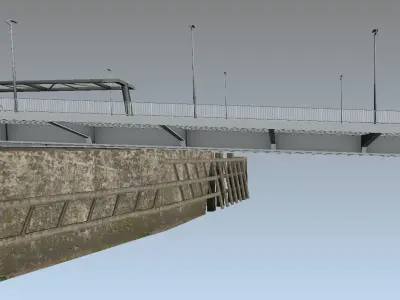 Lowpoly 3d model Erasmus bridge Rotterdam Low-poly 3D model