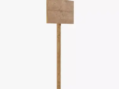 Simple Wooden Sign Free 3D model
