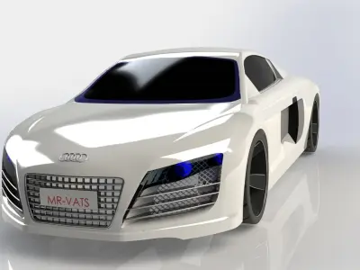 AUDI R8 plus Low-poly 3D model