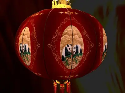 Chinese red lantern 3D model