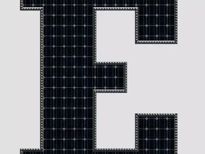 Solar Panel Letter - E 3D model