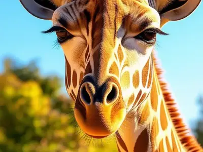 Majestic Giraffe Tall African Animal Spotted Coat Lowpoly Low-poly 3D model