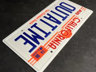 Back to the Future DeLorien Licence Plate Wall Plaque 3D print model