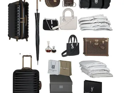 Luxury Wardrobe Cloakroom Dressing room 3D model