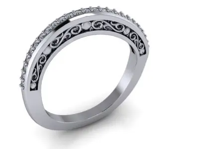 Vintage Fashion Wedding Band Ladies Ring  3D print model