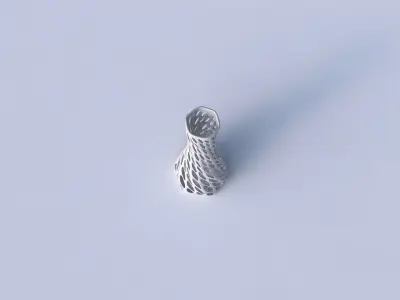 Vase twisted squeezed hexagon with bubble grid lattice 3D print model