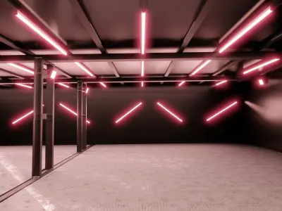 Car studio interior 3D model