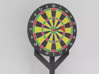 Darts Game Set Low-poly 3D model