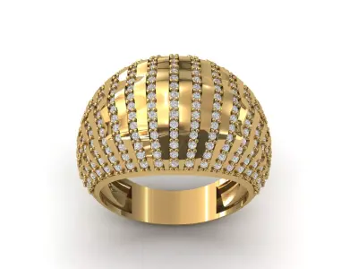 STL 3DM Print Ready Women Diamond Ring Lightweight Printable  3D print model 134