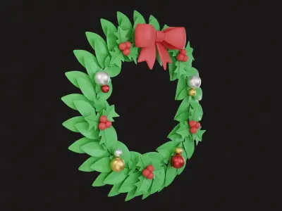 Christmas Wreath 3D model 3