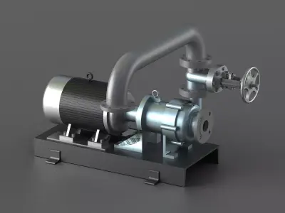 pump pumping centrifugal power fluid water oil compressor 3D model