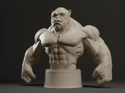 Bodybuilder Boss Dog Bust 3D print model