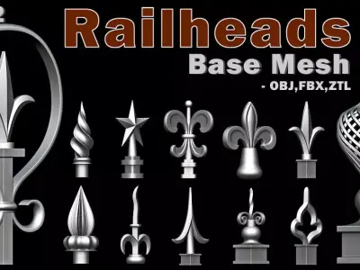 Railheads Base Mesh Vol 2   Low-poly 3D model