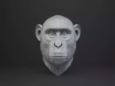 Monkey Bust - Animal Figurine 3D print model