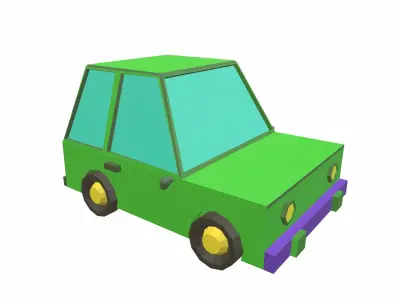 Cartton Car low poly Low-poly 3D model
