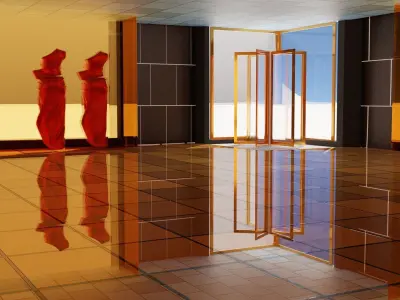 Cube shaped jewel store 3D model