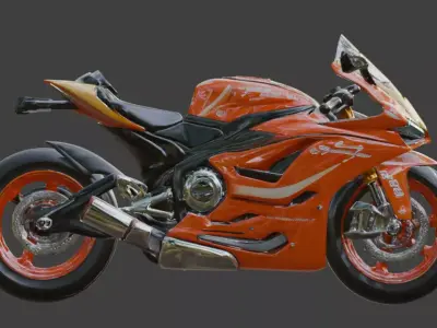 Futuristic Racing Motorcycle 3D Model Low-poly 3D model