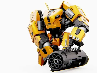 BIOMECH BOT Rigged for Unreal Engine - Unity - MIXAMO 3D model