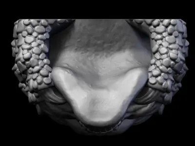 Skull Bas relief with claw vol1 wall home decor art 3D print model