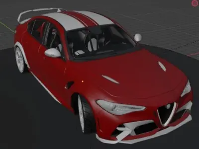 Red Alfa Romeo 3D model