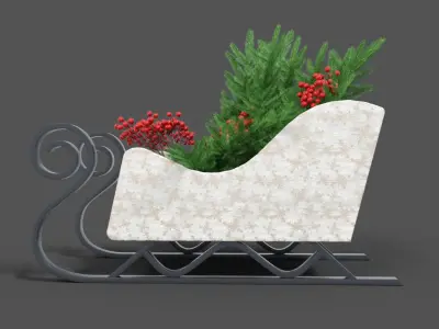 Decorative Sleigh Christmas Low-poly 3D model