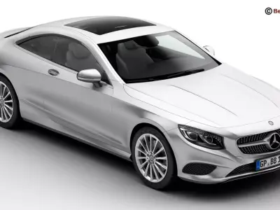 Mercedes S Class Coupe 2015 2 Headlight Versions 3D model