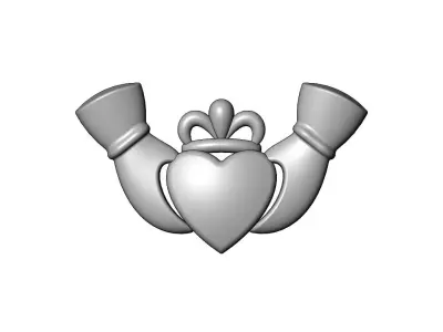 Claddagh heart crown onlay and molding relief 3D print model