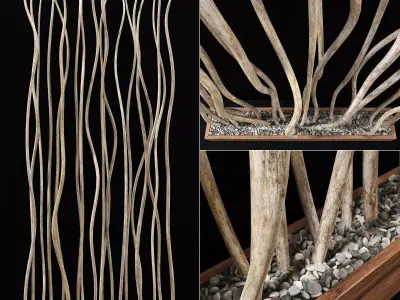 Planter thick branch fundament 3D model