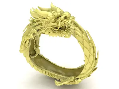 Dragon Shape Carved Men Ring Jewelry 3857 3D print model