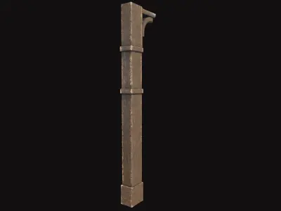 Medieval Wood Pillar V01 Low-poly 3D model
