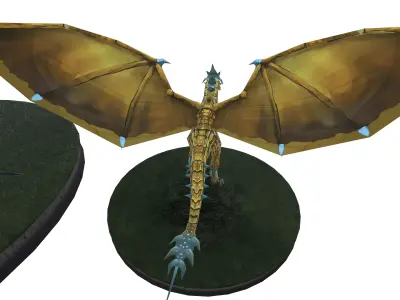 Dragon Creature 3D Asset Fantasy Models with PBR Textures Low-poly 3D model