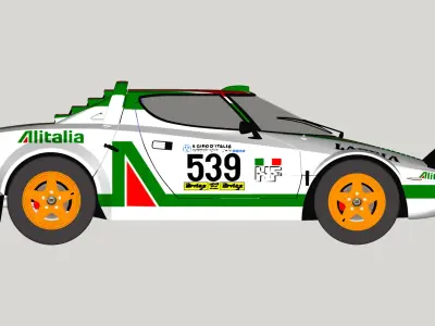 Lancia stratos High Poly and Low Poly 3D Model Pack