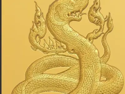 Phayanakh serpent Naga animals in Thai literature 3D print model Free 3D print model