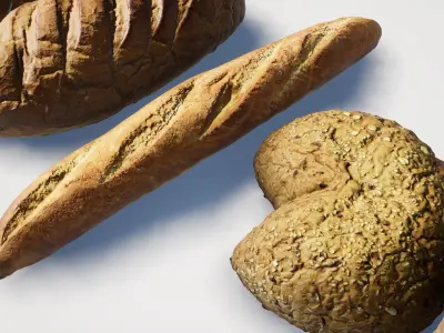 UE Bread Set 01 3D model