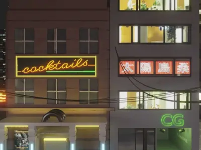 City assets 3D model 3D model