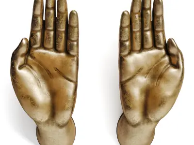 Hands handles for funiture or doors Low-poly 3D model