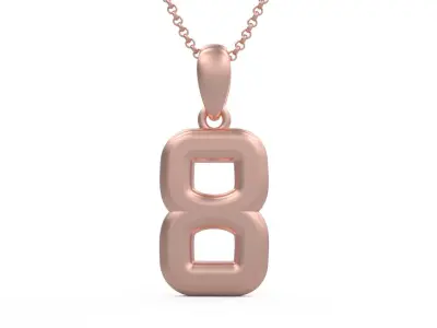 Model 1163 Number 8 Necklace Curved 3D print model