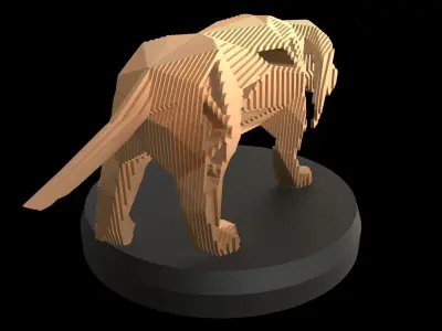 Parametric V Asia Basset Hound Dog Low-poly 3D model
