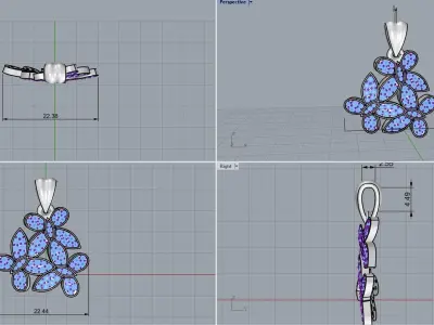 Diamond Butterfly Pendant 3D print model order