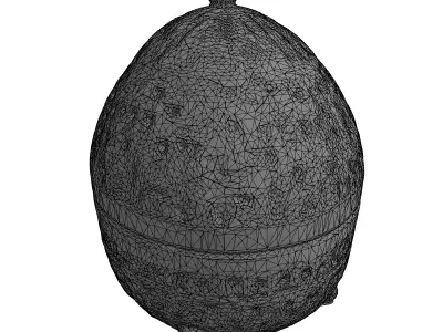 Elegant Silver Filigree Jewelry Box Low-poly 3D model