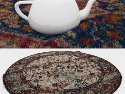 Round Rug Set 36 3D model