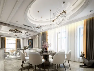 Luxury living room interior 3D model