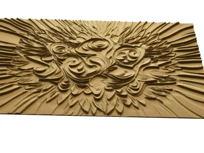 modern panel wall decor set relief stl mural CNC 278 3D model