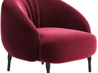Modern Velvet Pleated Armchair Low-poly 3D model