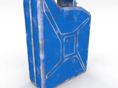 Jerry Can Low Poly 3 Worn PBR Low-poly 3D model